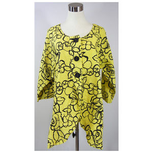 HABITAT CLOTHES Tunic Blouse 100% Linen Floral